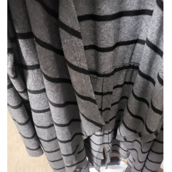 COA Gray and Black Striped Open Front Cardigan/Jacket with Hood - XL - Picture 5 of 10